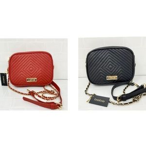 BEBE Diana Square Chain Crossbody Leather Bag